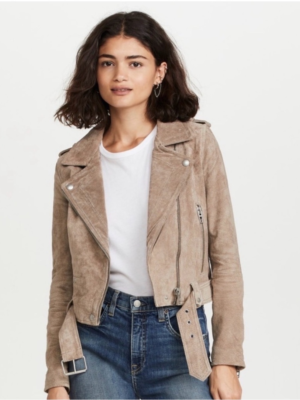 BlankNYC Taupe Suede Moto Jacket